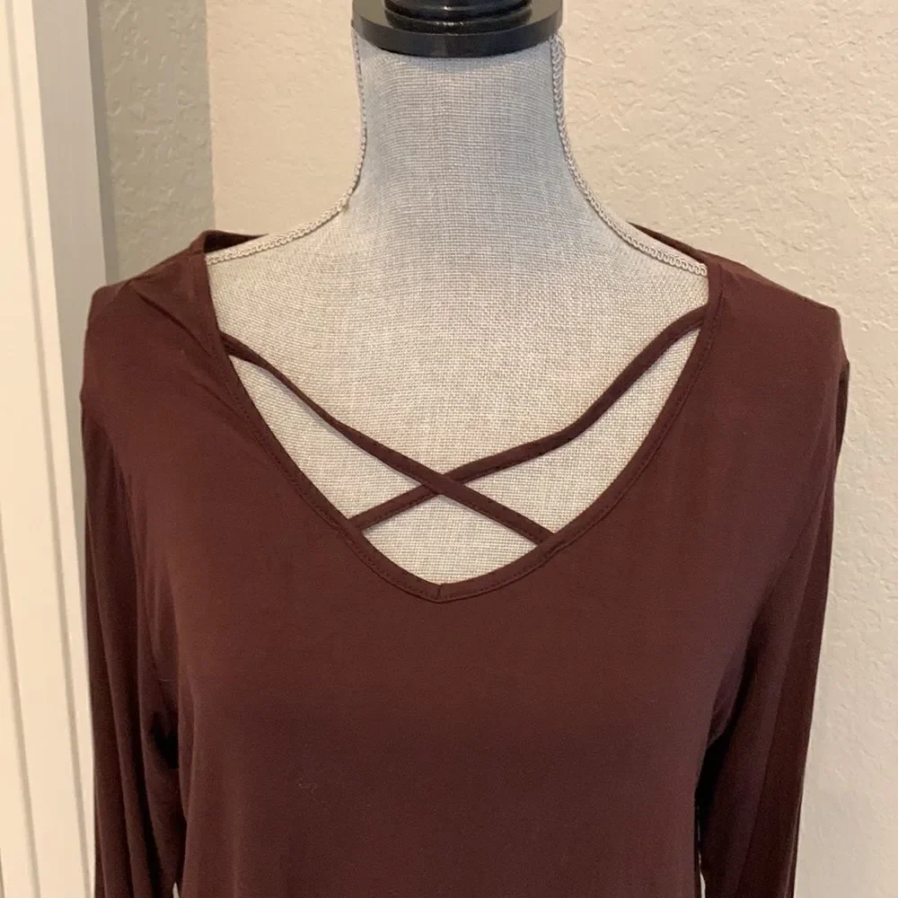Brown Long Sleeve Top - Picture 2 of 6
